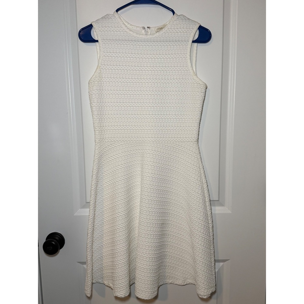 Shoshanna White Textured Matelasse Fit and Flare Mini Dress Size‎ 2 1668214